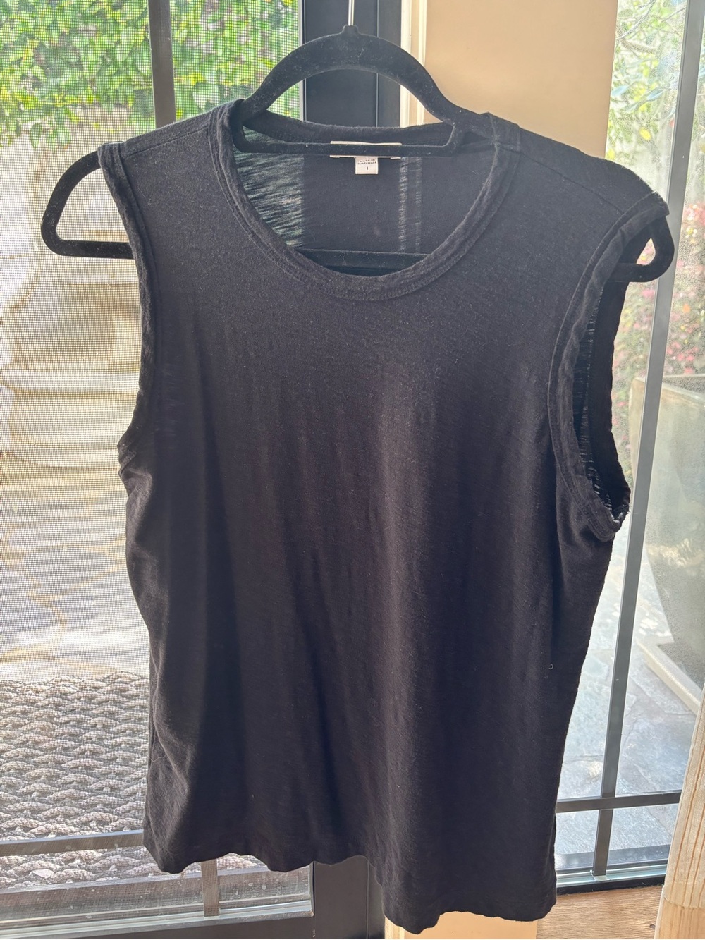 James Perse Women’s Sleeveless Black Muscle Tank Top